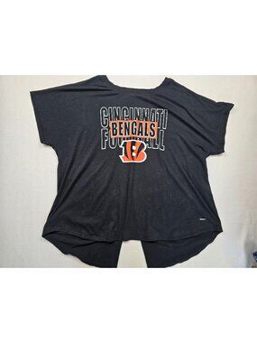 Cincinnati Bengals Womens Split Back NFL T-Shirt MSX Michael Strahan Size XXL Bl